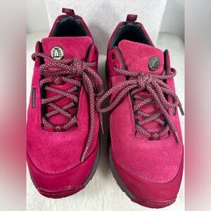 Women’s Suede Lace-Up Sneakers in Bright Fuchsia Pink